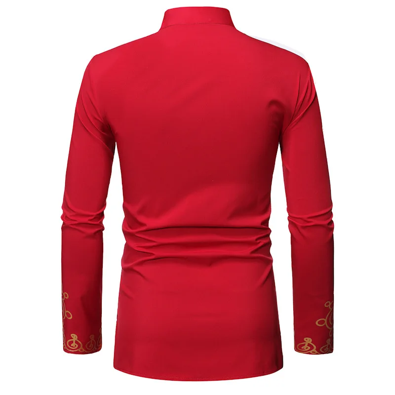 

2019 new fashion style african men printing plus size shirts S-XXL