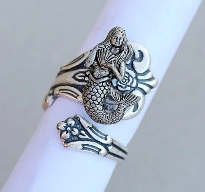 Оптовая продажа уникальное модное ретро кольцо русалки античное