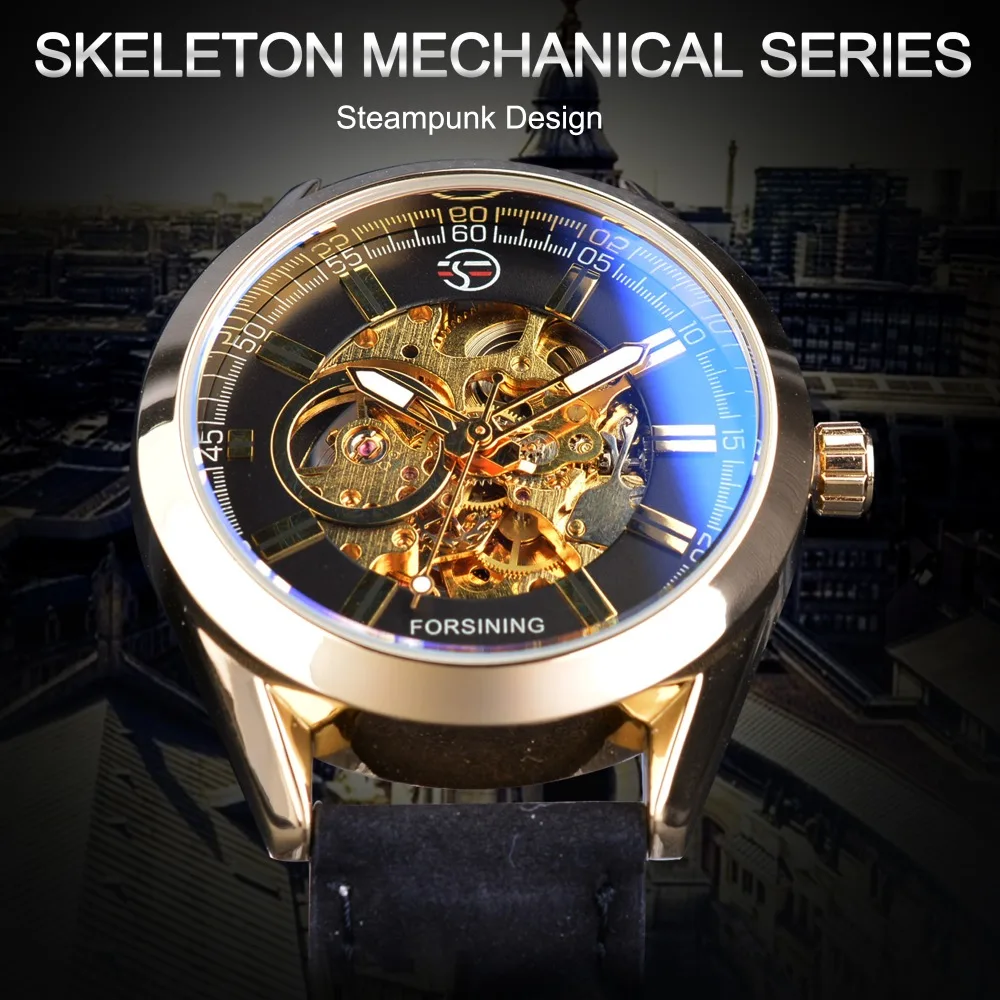 Часы наручные Forsining Мужские автоматические брендовые Роскошные модные