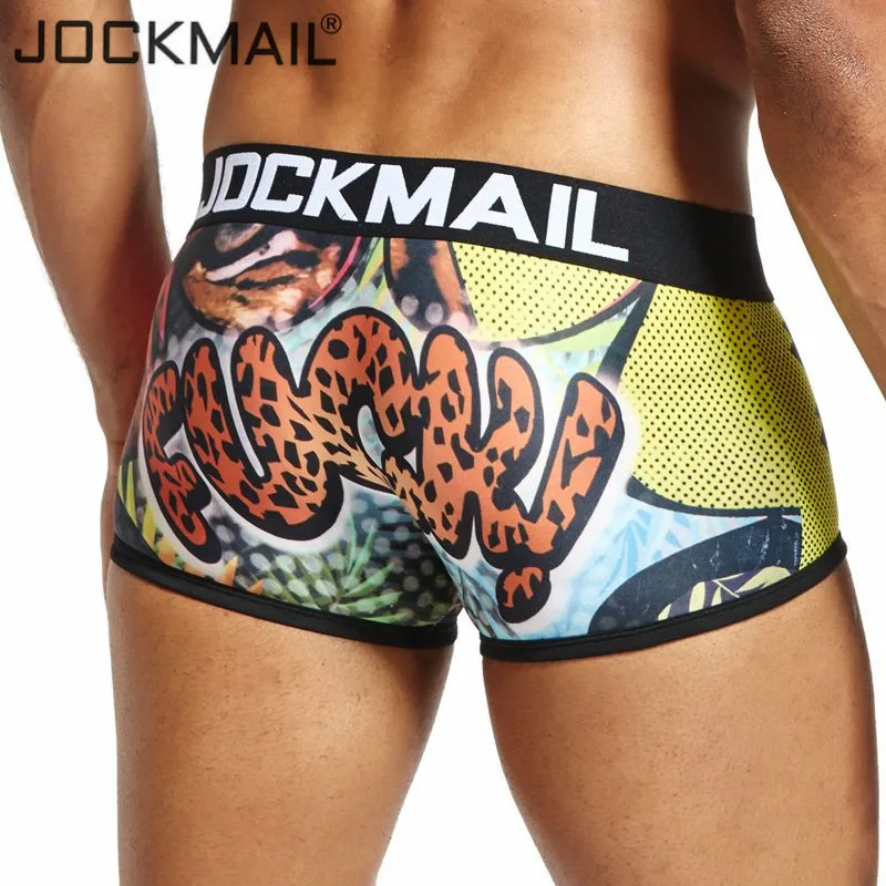Трусы боксеры JOCKMAIL мужские с принтом пикантное нижнее белье заниженной талией