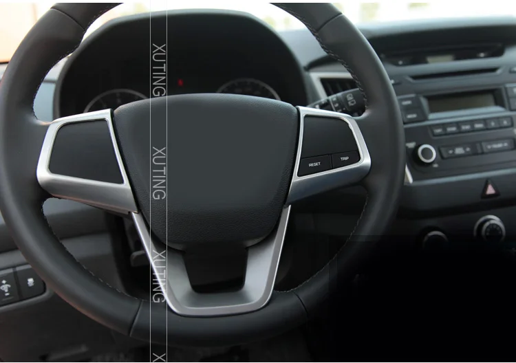 Vtear для hyundai creta ix25 хендай крета аксессуары для рулевого колеса автомобиля кнопки накладка рамка ABS хромированные накладки для салона ,автотовары