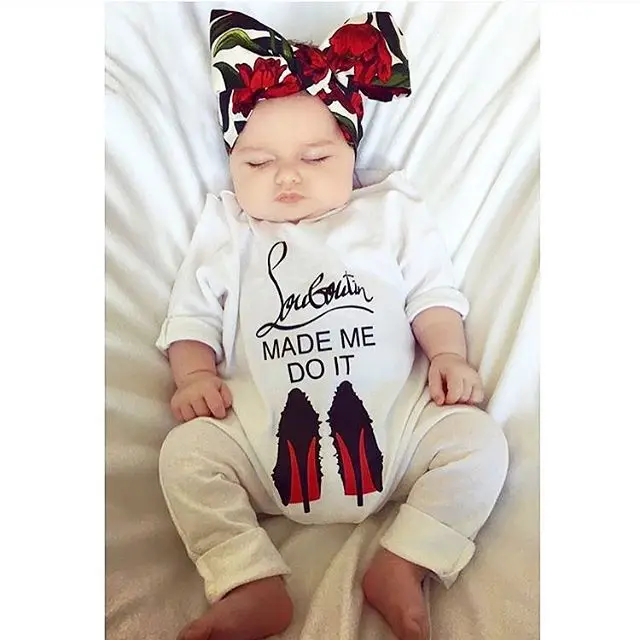 2019 Осенний комбинезон для маленьких девочек обувь с буквенным принтом хлопковый