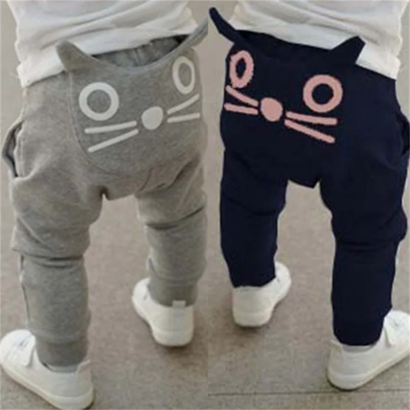 

Retail New Baby Pants Spring Autumn Kids Clothing Infants Boys Girls Harem Pants Fashion Cotton Owl Cat Print Children Trousers