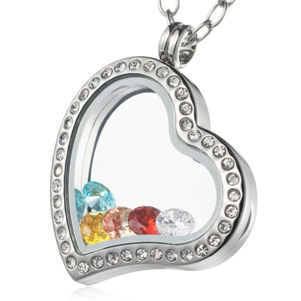 Высокое качество промо сердце плавающий медальон ожерелье из нержавеющей стали