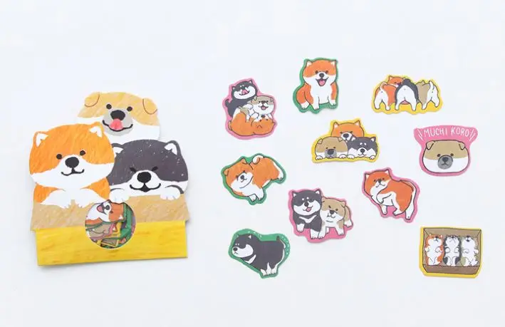 30 шт./упак. из милых собачек для Косплей Shiba «Лисья Секретная служба»(Inu Акита Хаски этикетка наклейки декоративные канцелярские наклейки Скрапбукинг дневник альбом ярлыком - Цвет: Three dogs