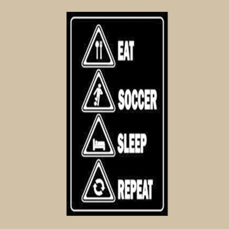 Забавный Eat Soccer Sleep Repeat Пляжное душевое полотенце из микрофибры футбольные