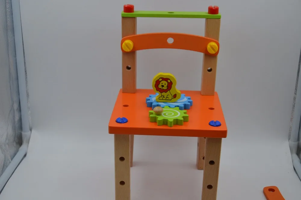 Детские съемные Деревянные игрушки многофункциональный стул разборка сборка