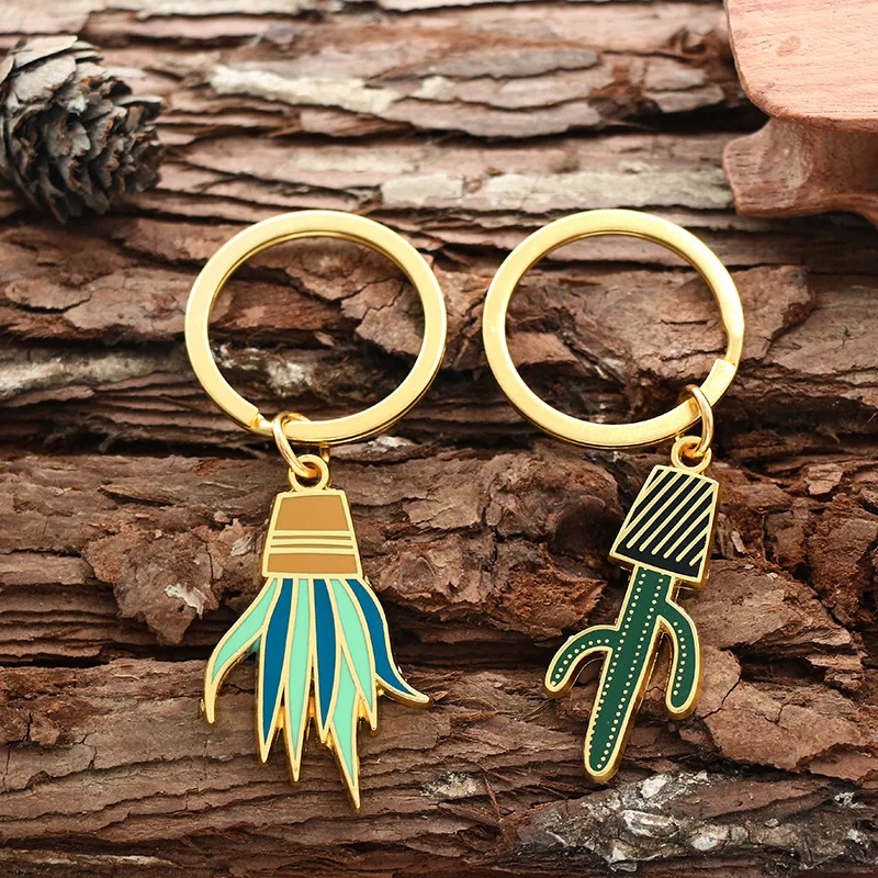 2019 модный брелок с мультяшным растением КАКТУСОМ брелки для автомобиля кольцо