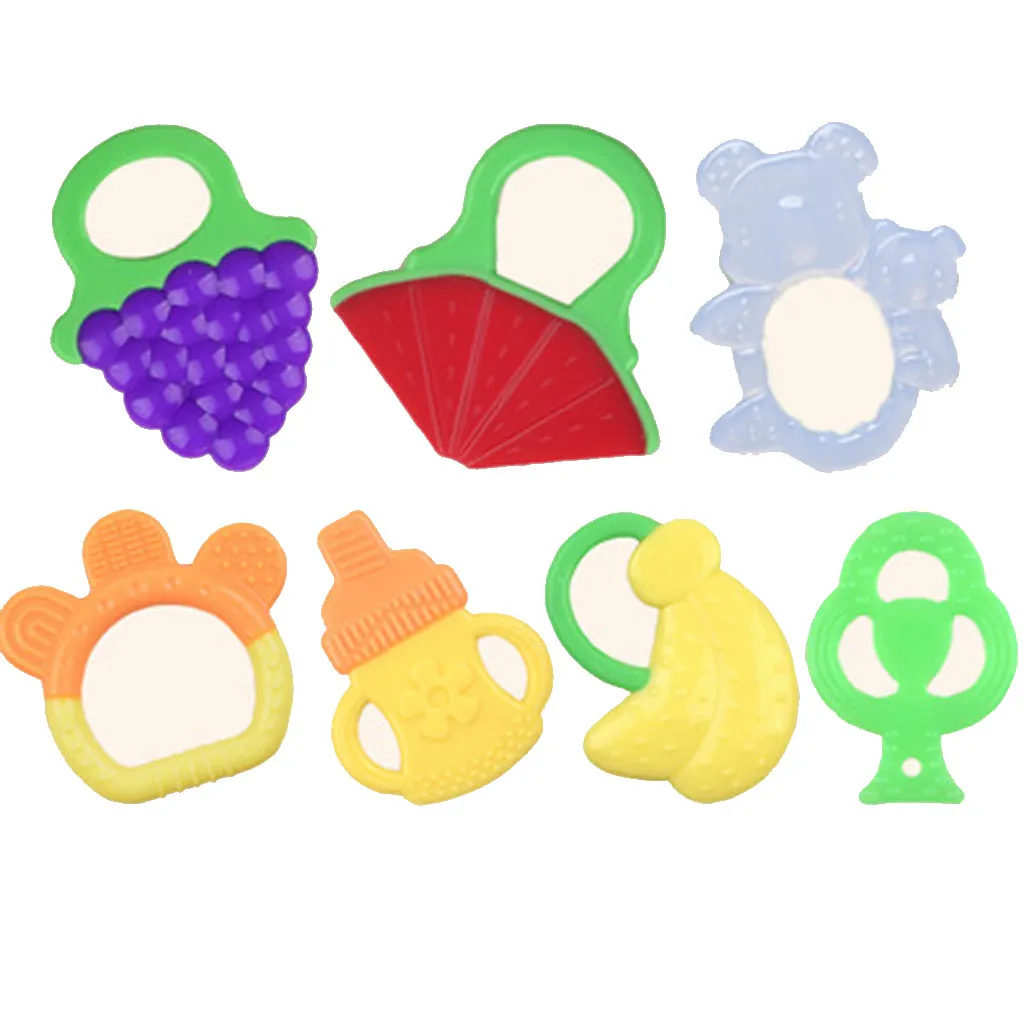 Прорезыватель для зубов фруктовый мягкий силиконовый держатель безопасный