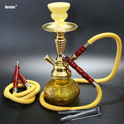yellow two hoses Восстанавливающий стеклянный наргиле кальян набор черный кальян полная керамическая чаша для курения chicha 28,5 см шланг для водопровода наргиле ваза для цветов C2 - Цвет: yellow two hoses