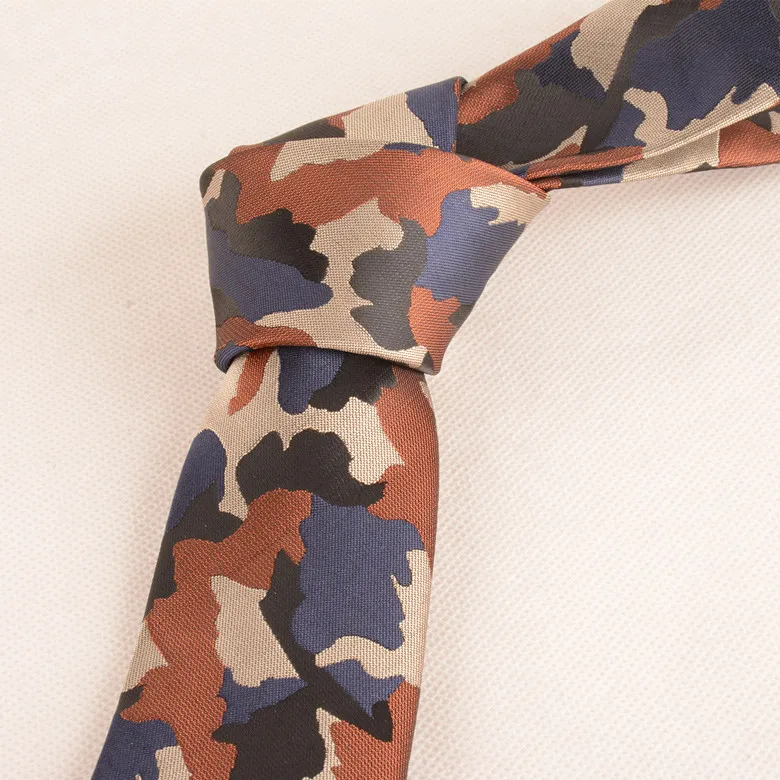 Printed Narrow Tie New Fashion Unisex Cool Leisure Tie 6*145CM Camouflage Uniform High Quality Breathe Thin Party Gift Tie
