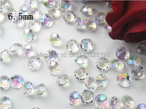 Бесплатная доставка! Переливающиеся акриловые бриллиантовые конфетти 1000 шт./6 5