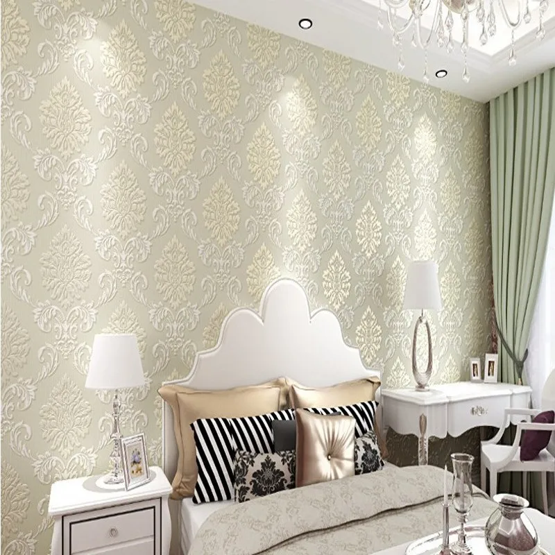 Бесплатная доставка на заказ Светло Голубые Нетканые обои в европейском стиле 3D