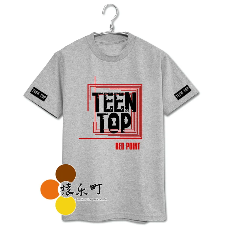 Летняя Стильная Модная хлопковая Футболка kpop teentop топ для подростков Красная