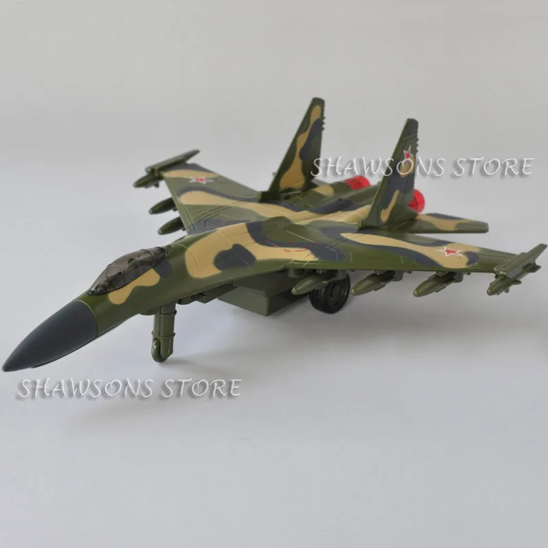 1:72 Diecast Plane Model Toys Sukhoi SU-35 Jet Fighter Pull Back Aircraft w/ Sound& Light