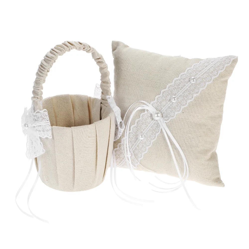 5 шт. винтажная Мешковина кружево свадебное украшение атласная Цветочная девочка