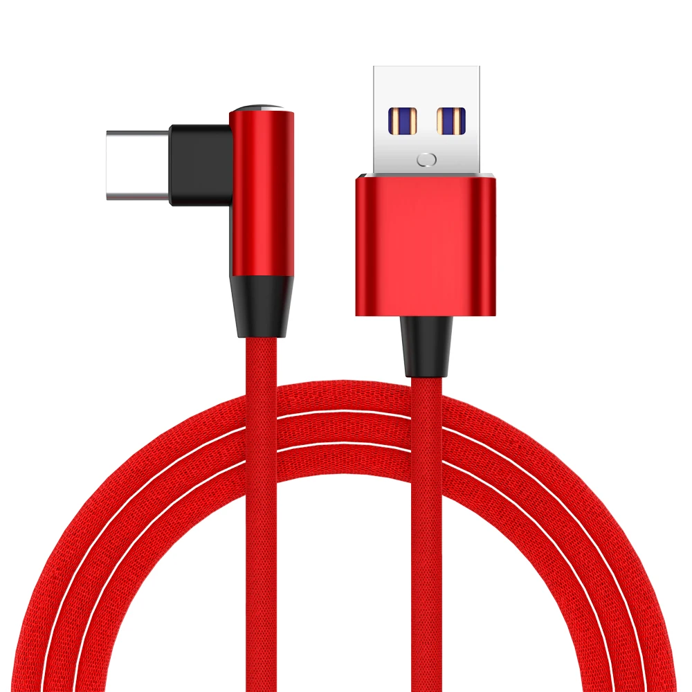 90 градусов usb type C кабель для передачи данных 5A USB-C кабель type-C супер провод для быстрой зарядки для huawei P10 P20 Pro mate 9 10 Pro type C кабель