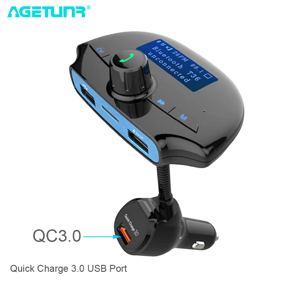 AGETUNR T36 Bluetooth автомобильный комплект громкой связи fm передатчик MP3 музыкальный