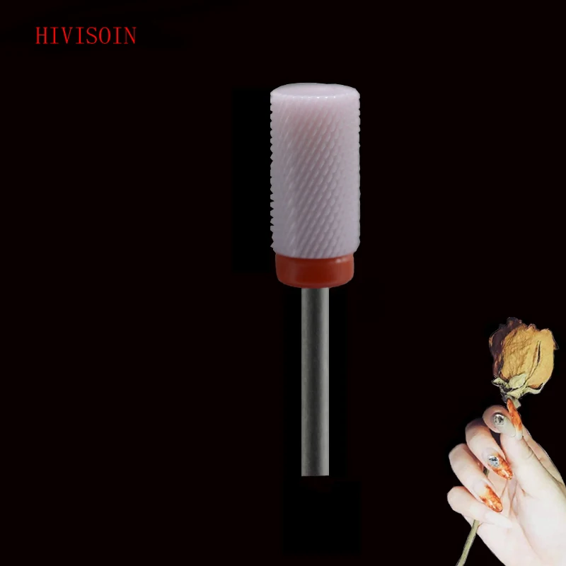 

5Pcs Pink Ceramic Nail Drill Bit - Large Barrel Bit - F (2083.066)