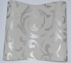 Флизелиновые обои в европейском стиле, рулон классических обоев, фиолетовыесерые обои, роскошные обои с цветочным рисунком V1