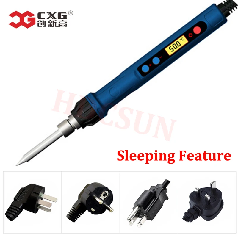 CXG 110 V/220 V EU/US D60W/D90W/D110W с функцией сна паяльник lcd цифровой с новой технологией нагревателя - Цвет: D60 60W