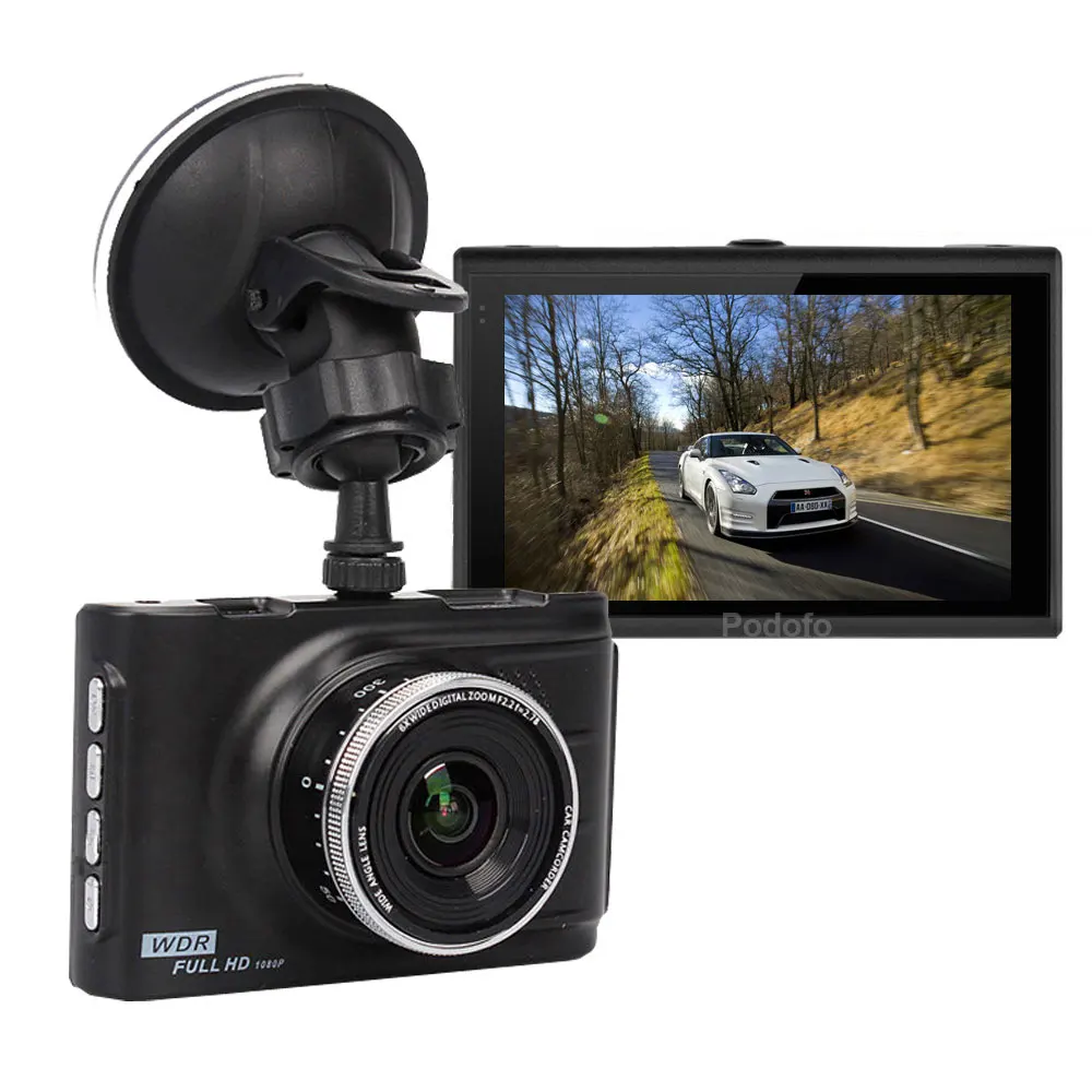 Podofo Novatek 96223 Автомобильный видеорегистратор 3,0 дюймов WDR Full HD 1080P камера Viechle видеорегистратор регистратор видеорегистратор на 170 градусов