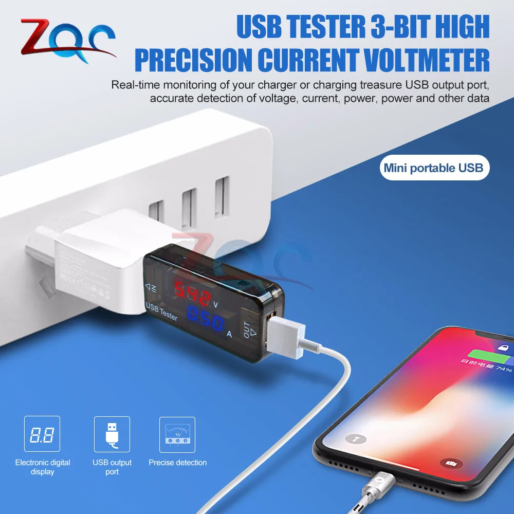 USB-тестер для измерения напряжения и силы тока 3 Бит | Инструменты