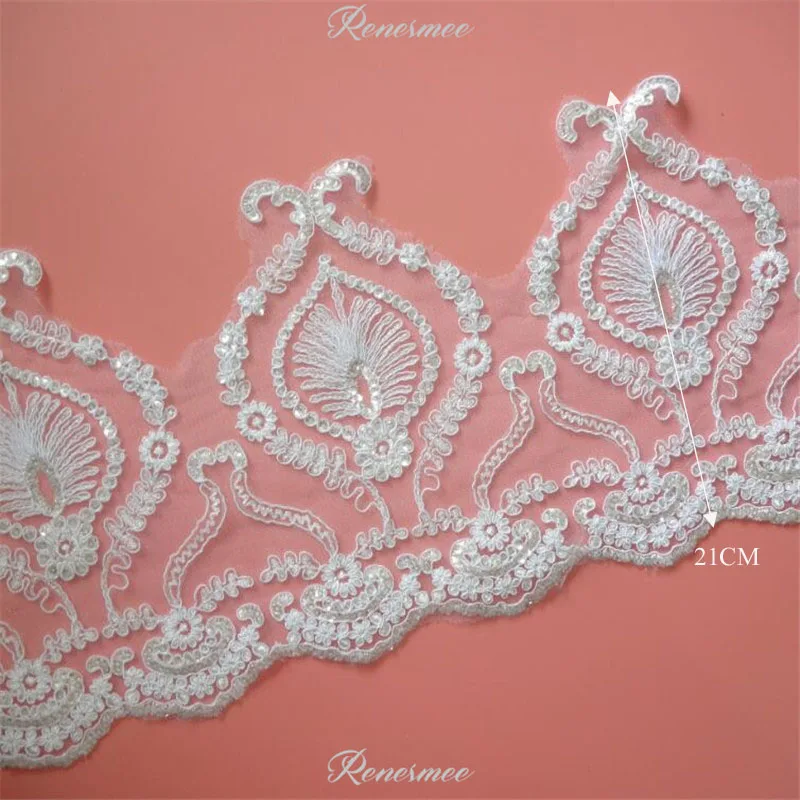 Изысканная белая веревочная ткань с блестками 1 метр венецианская магнитная