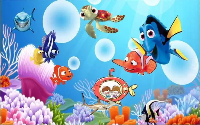 Настенные 3d обои на заказ нетканые Мультяшные Подводные картины с изображением