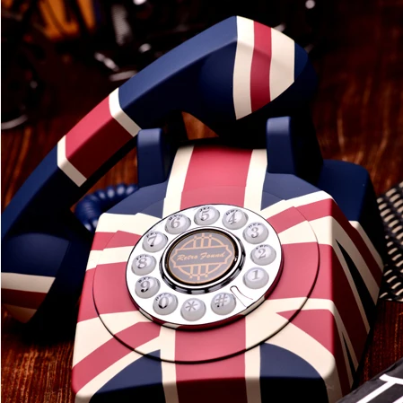 

British style Vintage landine Telephone antika European Fashion antique fixed phone made of PVC home office telefono fijo