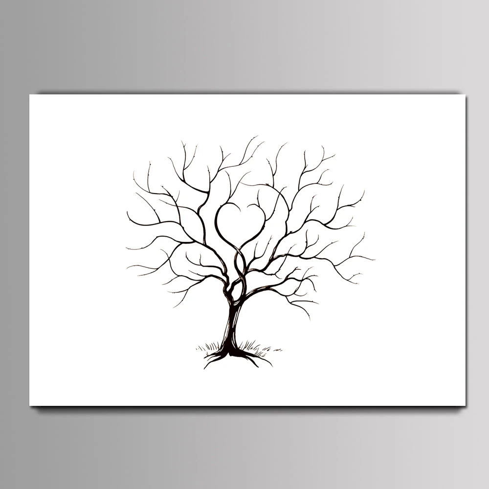 TR-6 New DIY Money Tree Annual Meeting Fingerprint Signature Guest Book Wedding Party Decoration Printed Canvas Painting 50*70cm - Цвет: TR-6