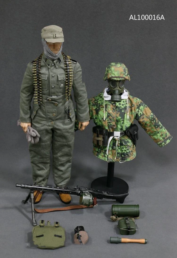 AL100016A 1/6 шкала Мужская одежда для солдат аксессуар Второй мировой войны Германия SS MG42 пулеметный Набор Модель для 1" фигурка тела