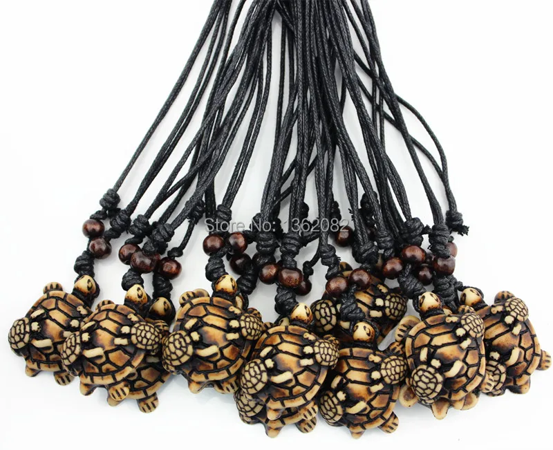 Оптовая продажа 12 шт./лот для мужчин и женщин имитация кости яка резное ожерелье с черепашкой мам детей