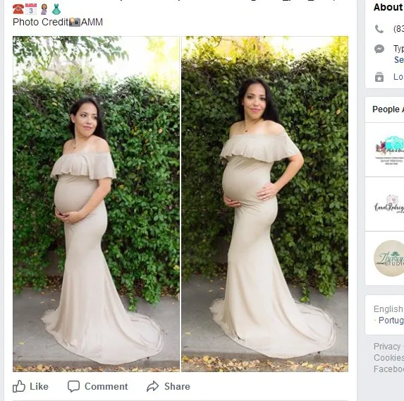 Beige Платья для беременных женщин для фотосессии мерсеризованный хлопок платье для беременных женщин со шлейфом и гофрированным воротником Одежда для фотосессии - Цвет: Beige