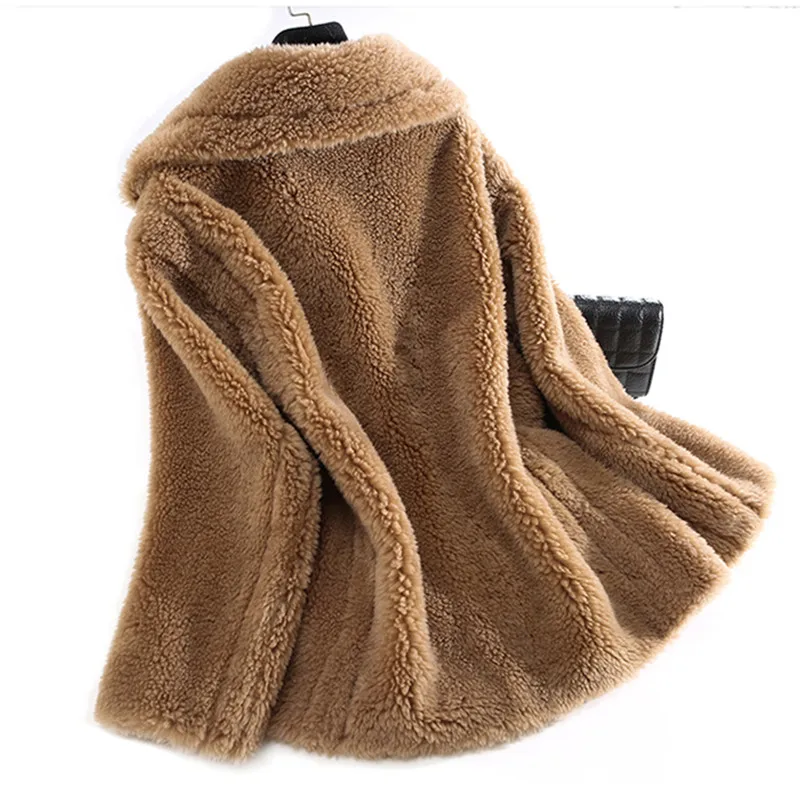 QAZXSW овечья стриженная куртка женская одежда 2018 новая зернистая бархатная