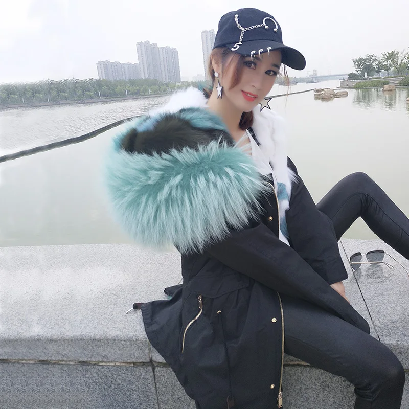 Long Parka Winter Jacket Women Real Fox Fur Coat Big Natural Raccoon Collar Hood Thick Warm Liner Streetwear Luxuty Brand | Женская