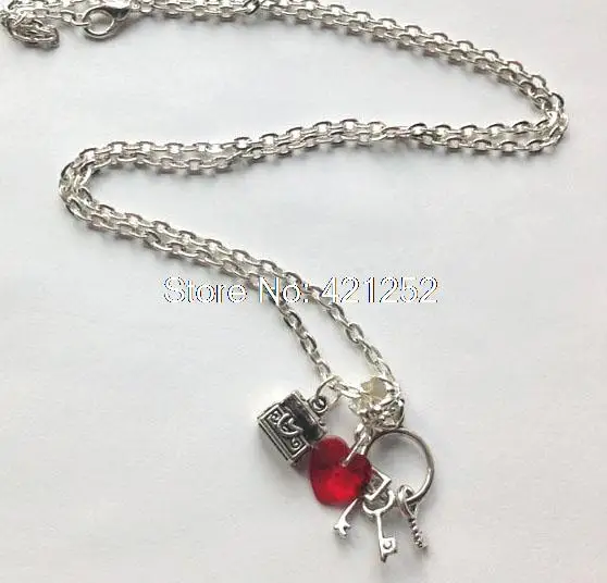 20 шт. кулон реджайна ожерелье с сердцем и кристаллами на груди подвеска ключами