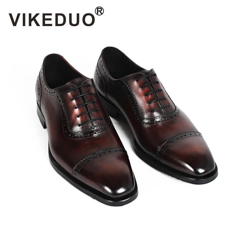 VIKEDUO/Новинка 2019 года классические мужские оксфорды в винтажном стиле Мужская