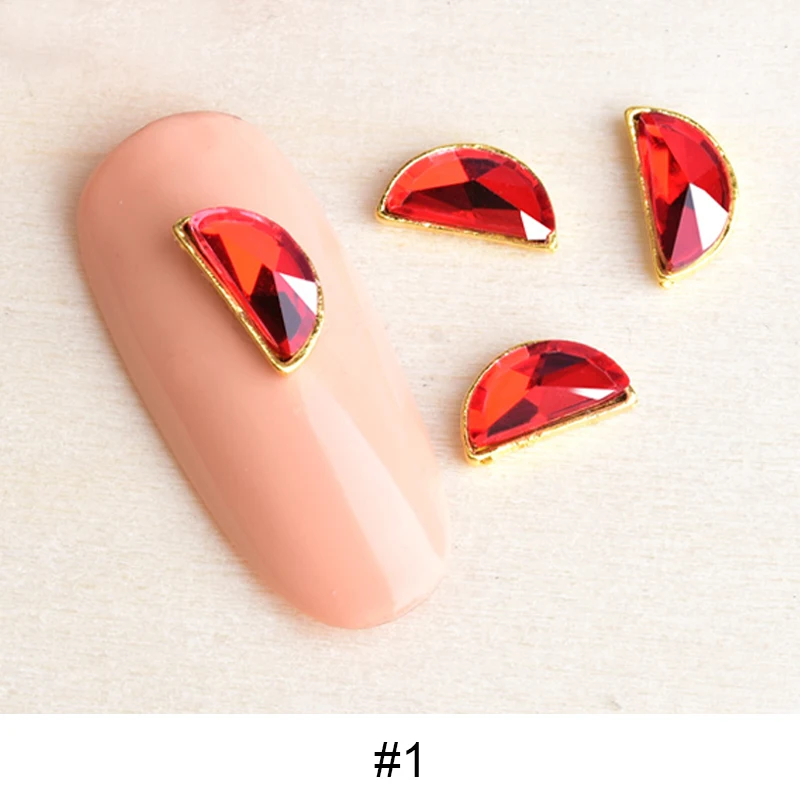 3D Стразы для ногтей AB Цвет красный прозрачный черный кристалл луна смешанный