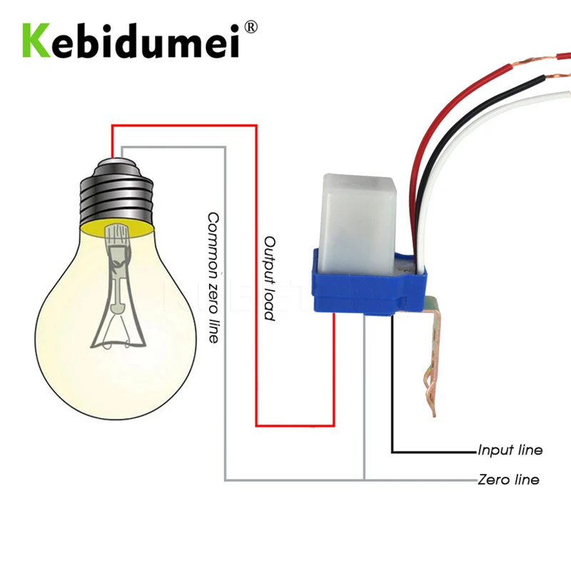Kebidumei AC DC 220V 10A автоматический переключатель датчика ВКЛ./ВЫКЛ. фотоэлемент