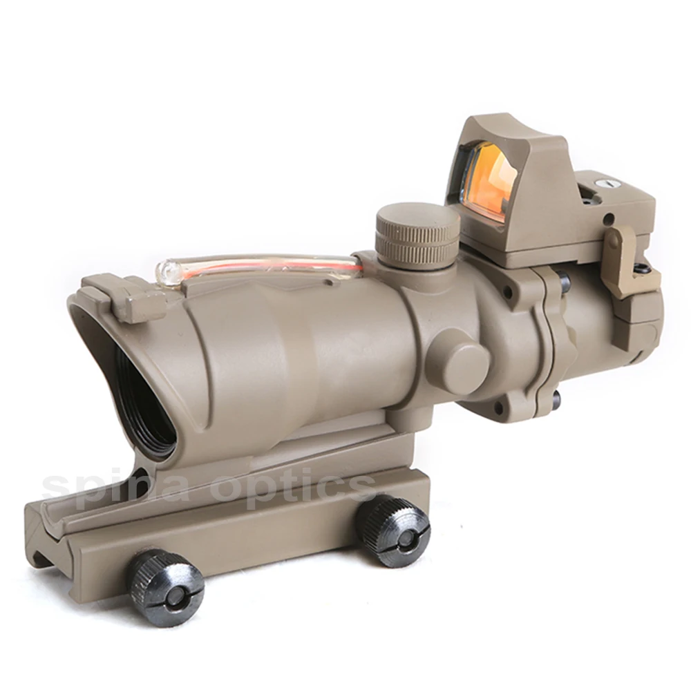 Охотничий Прицел ACOG 4X32 оптический прицел из настоящего волокна с красной и