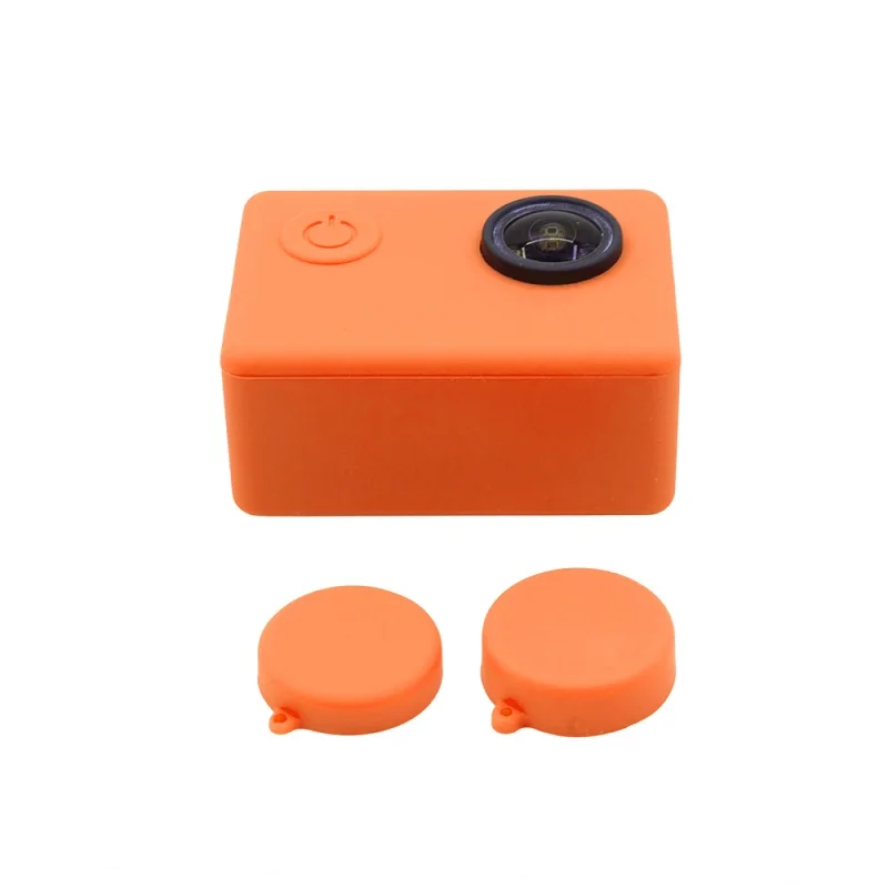 Orange color Для SJ4000 wifi SJ4000+ SJ5000 SJ7000 SJ9000 силиконовый чехол с 2 крышки объектива для Eken H9 H9r GoPro Hero 3 Защитная крышка - Цвет: Orange color