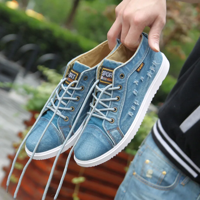 TRAANO Men Shoes Casual Sneakers Fashion Denim Man Canvas 2019 Summer Breathable Plimsolls Footwear Men's Flats CC-046-2 | Обувь