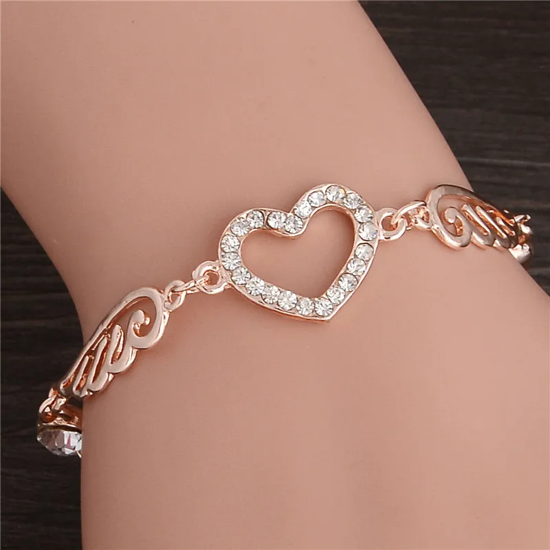 Браслет из розового золота с круглыми мозаиками и фианитами|bracelet wholesale|wholesale
