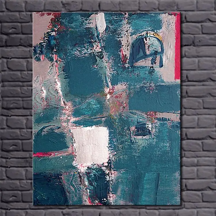 Современные Простые цветные настенные картины ручной работы без рамки акриловые