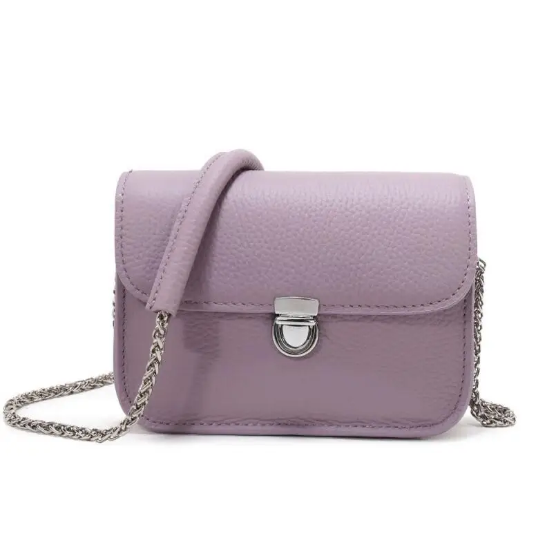 Сумка женская из натуральной кожи с цепочкой и замком лисий хвост Лилия|bag