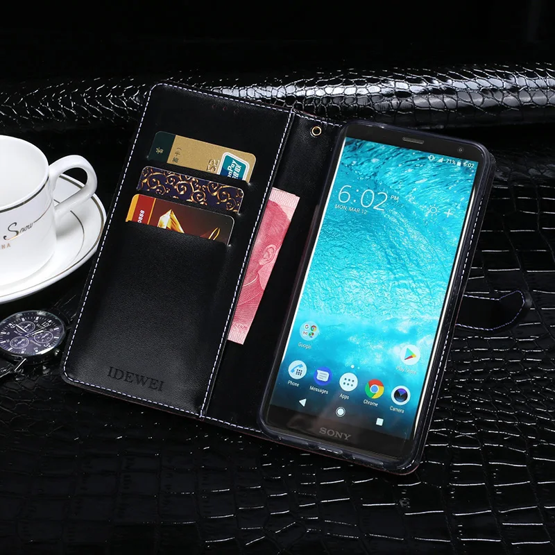 IDEWEI для sony Xperia XZ2 чехол Роскошный чехол-книжка из искусственной кожи H8216 защитная