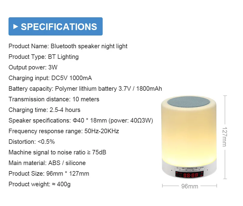 Aryago Новый Многофункциональный Портативный Mini Bluetooth Динамик музыка Освещение