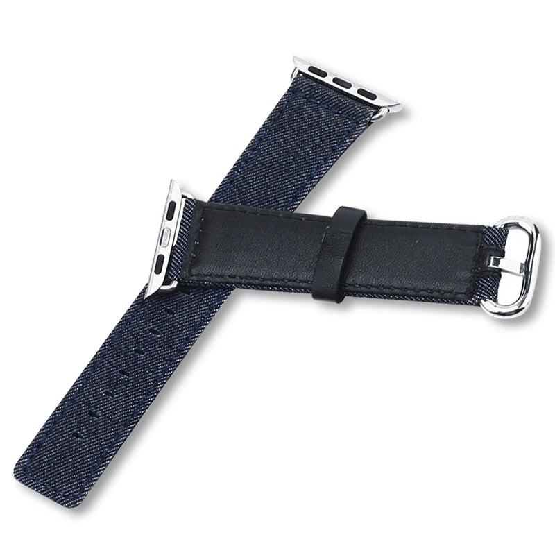 Ремешок для часов Apple Watch Band 42 мм 38 высококлассный роскошный джинсовый браслет из