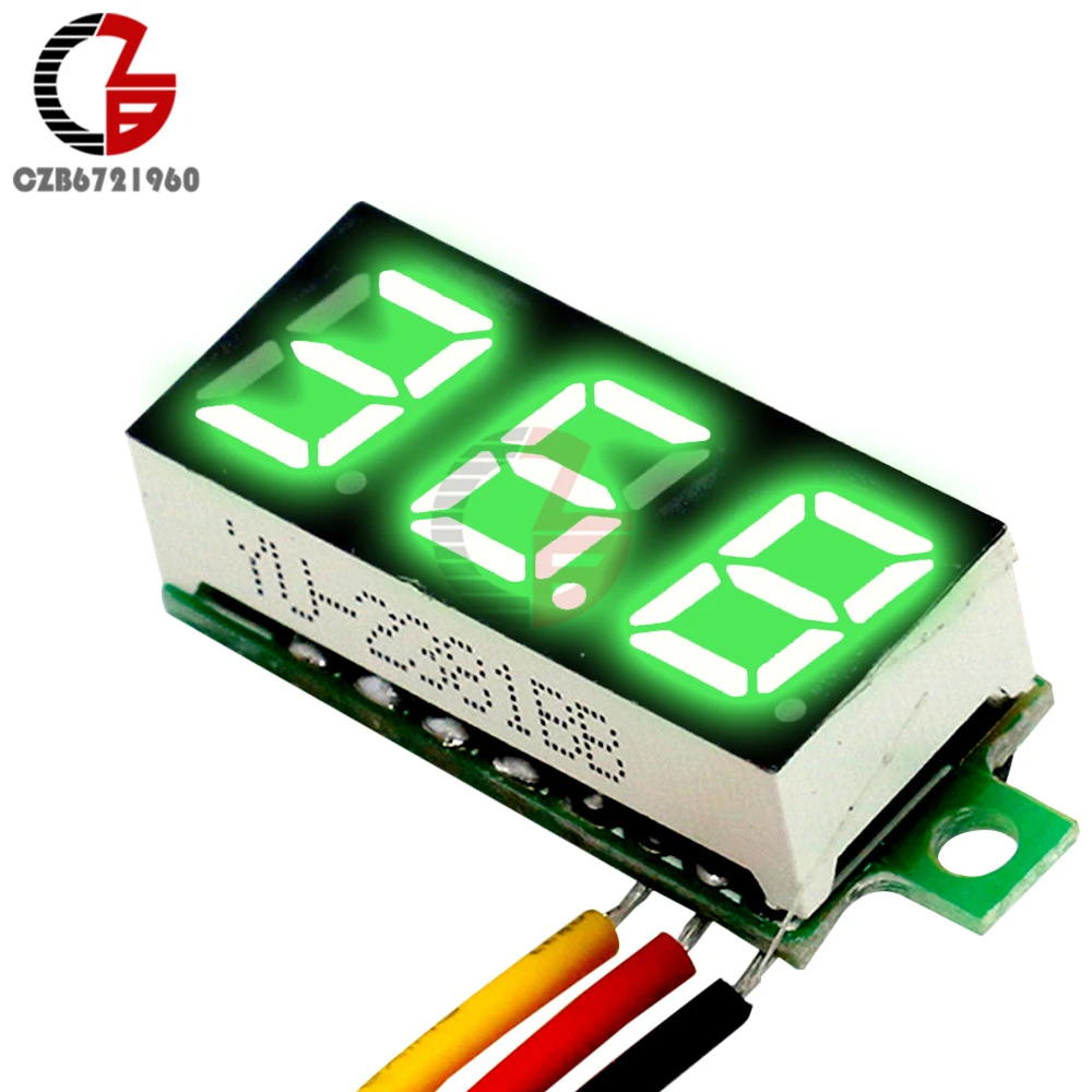 DC 0 V-100 V 0,28 дюймов светодиодный цифровой вольтметр измеритель напряжения детектор напряжения монитор тестер панель автомобиля 12V 24V красный зеленый синий желтый